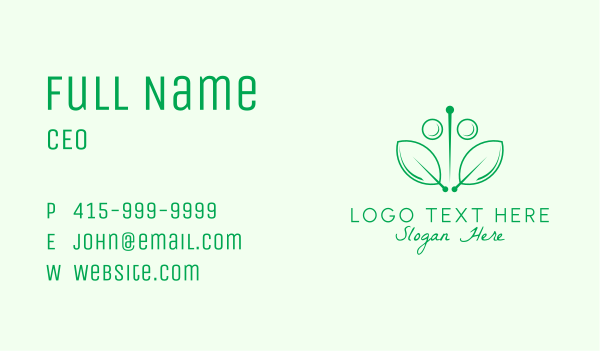 Natural Acupuncture Leaf Business Card Design Image Preview