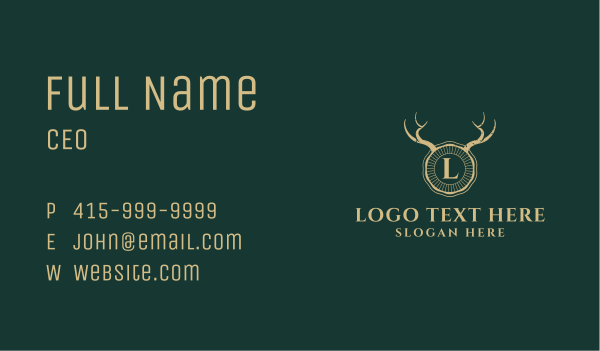 Rustic Badge Horn Business Card Design Image Preview