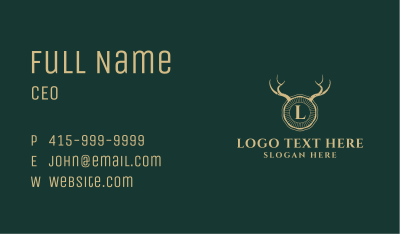 Rustic Badge Horn Business Card Image Preview