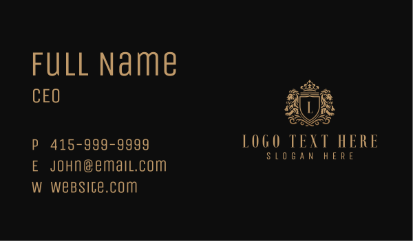 Royal Lion Shield Business Card Design Image Preview