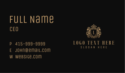 Royal Lion Shield Business Card Image Preview