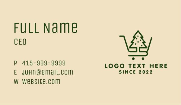 Christmas Tree Cart  Business Card Design Image Preview