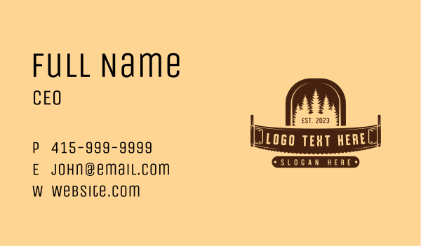 Wood Cutter Saw Business Card Design Image Preview