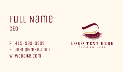 Feminine Eyelash Makeup Business Card Image Preview