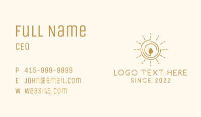 Sun Candle Flame Business Card