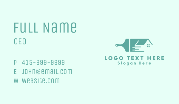 House Roof Paintbrush Business Card Design Image Preview