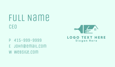 House Roof Paintbrush Business Card Image Preview