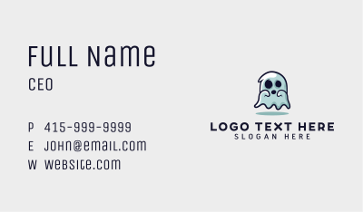 Mascot Ghost Gamer Business Card Image Preview