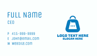 Blue Shopping Bag Chat Business Card Image Preview