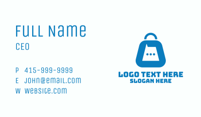 Blue Shopping Bag Chat Business Card