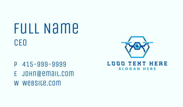 Drone Security Surveillance Business Card Design Image Preview