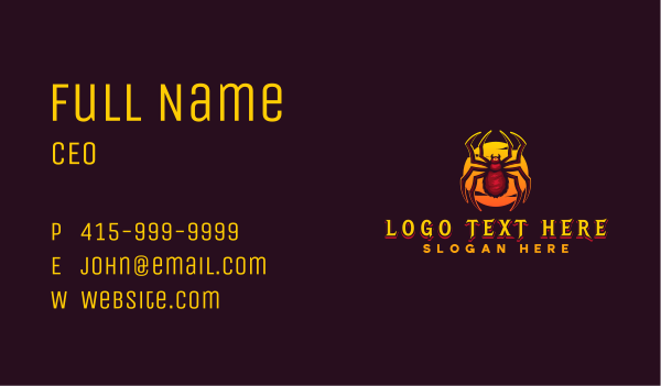 Wild Spider Gaming Business Card Design Image Preview