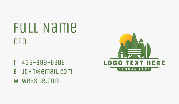 Eco Park Bench Business Card Design Image Preview