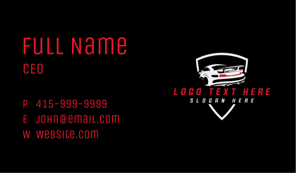 Detailed Motorsport Car Business Card Design Image Preview