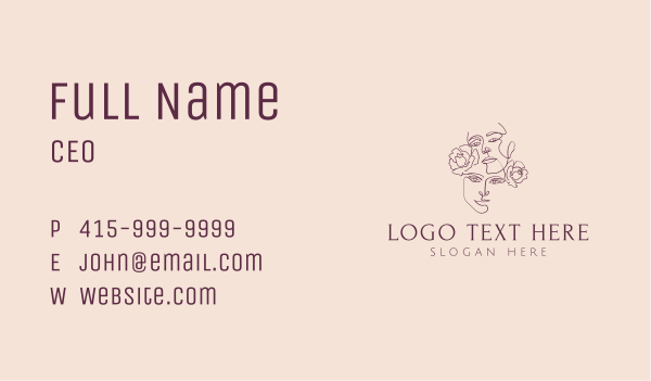 Elegant Flower Girls Business Card Design Image Preview