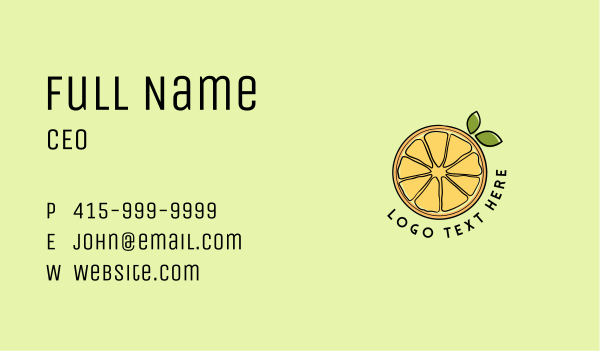 Fresh Orange Slice Business Card Design Image Preview