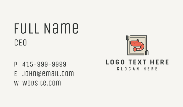 Shrimp Fork Kitchen Business Card Design Image Preview