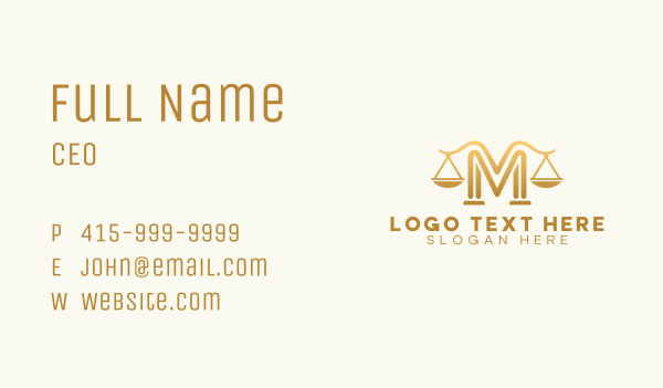 Lawyer Scale Letter M Business Card Design Image Preview