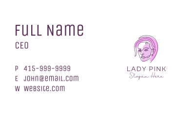 Pink Woman Beauty Business Card Image Preview