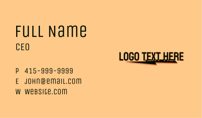 Generic Thunder Wordmark Business Card Image Preview