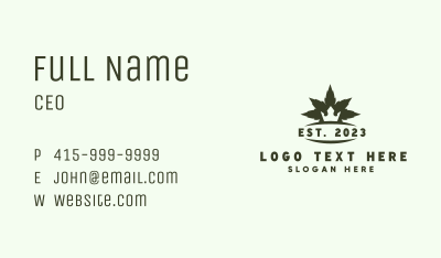 Cannabis Crown Leaf Business Card Image Preview