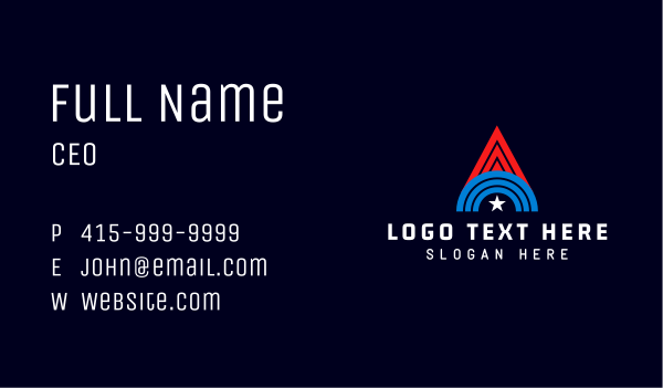 Letter A American Star Business Card Design Image Preview