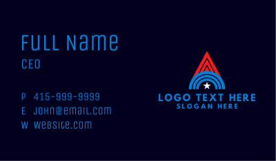Letter A American Star Business Card