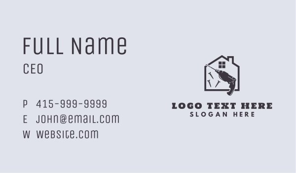 House Screw Drill Tool Business Card Design Image Preview