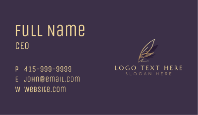 Feather Calligraphy Quill Business Card Image Preview