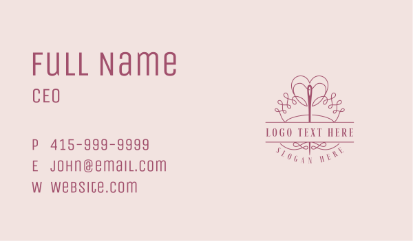 Needle Crown Alteration Business Card Design Image Preview