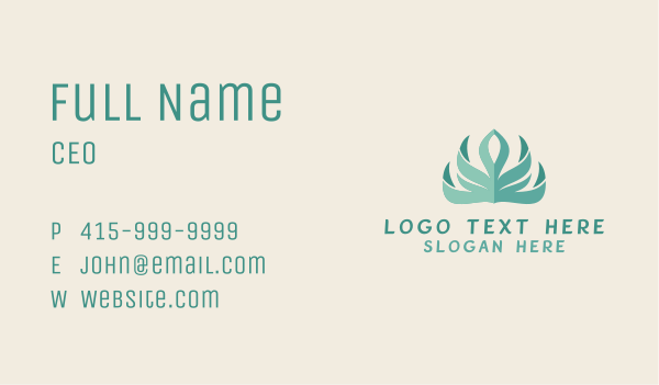 Teal Lotus Spa Business Card Design Image Preview