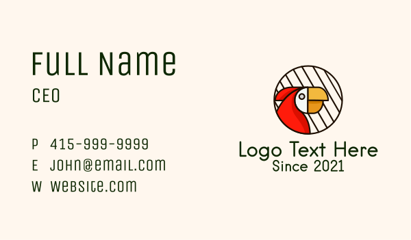 Parrot Bird Cage Business Card Design Image Preview