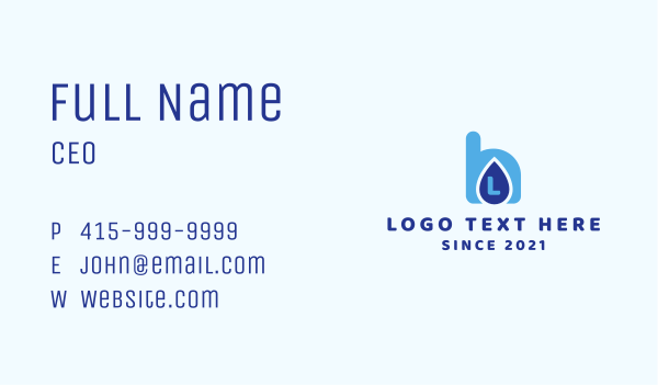 Water Drink Letter Business Card Design Image Preview