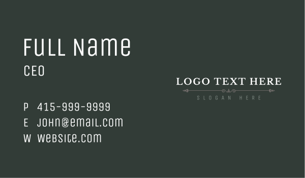 Professional Generic Wordmark Business Card Design Image Preview