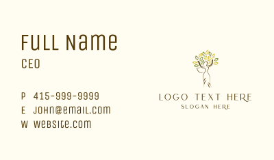Woman Tree Leaves Business Card Image Preview