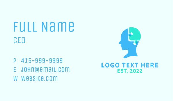 Mental Health Puzzle Business Card Design Image Preview