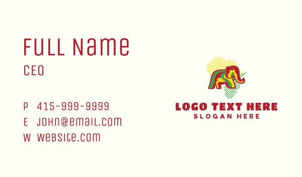 African Map Elephant Business Card Design Image Preview
