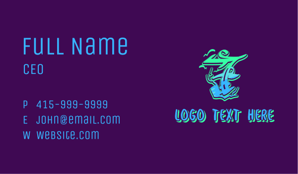 Neon Graffiti Art Number 7 Business Card Design Image Preview