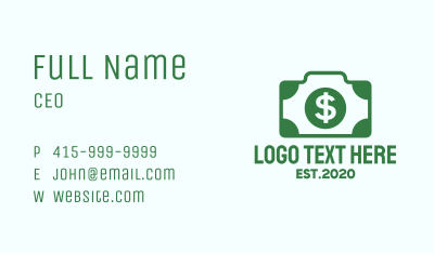 Dollar Camera Business Card Image Preview