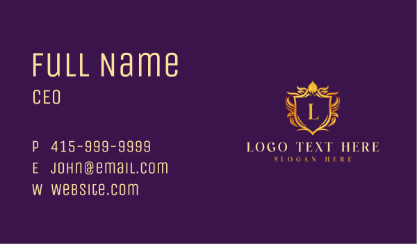 Shield Insignia Crest Business Card Design Image Preview