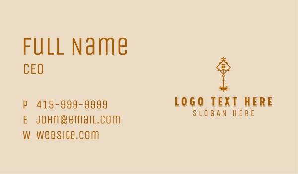 Real Estate Key Business Card Design Image Preview
