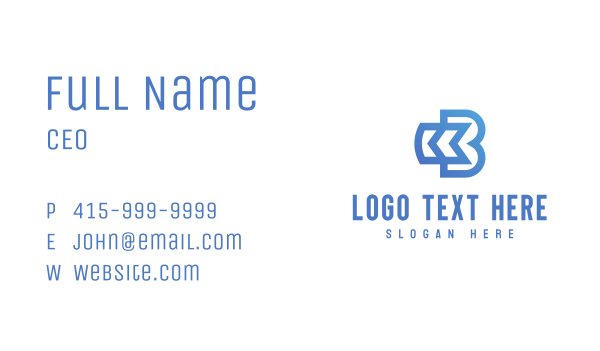 Blue Arrow B Outline Business Card Design Image Preview