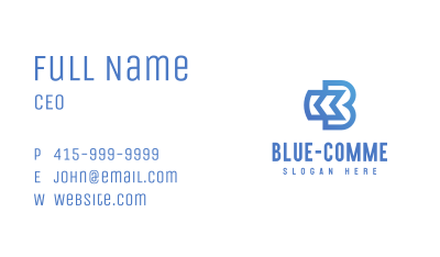 Blue Arrow B Outline Business Card Image Preview