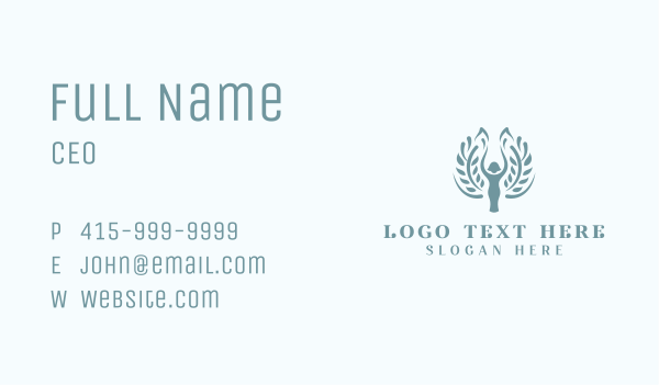 Leaf Wreath Woman Business Card Design Image Preview