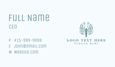 Leaf Wreath Woman Business Card Image Preview