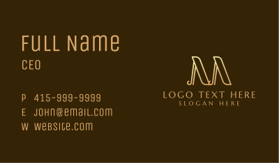 Elegant Gold Letter M Business Card