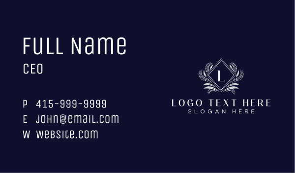 Ornamental Luxury Diamond Crest Business Card Design Image Preview