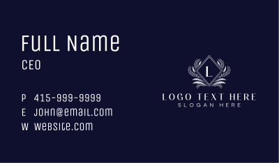 Ornamental Luxury Diamond Crest Business Card Image Preview