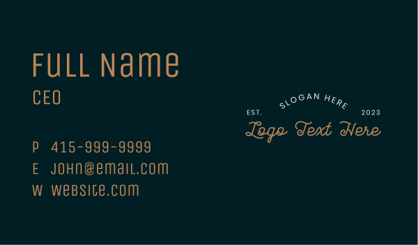 Vintage Style Business Wordmark Business Card Design Image Preview