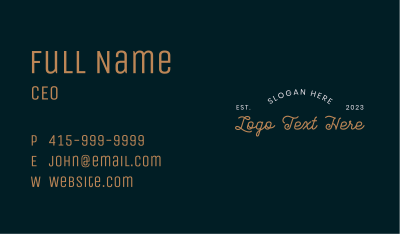 Vintage Style Business Wordmark Business Card Image Preview